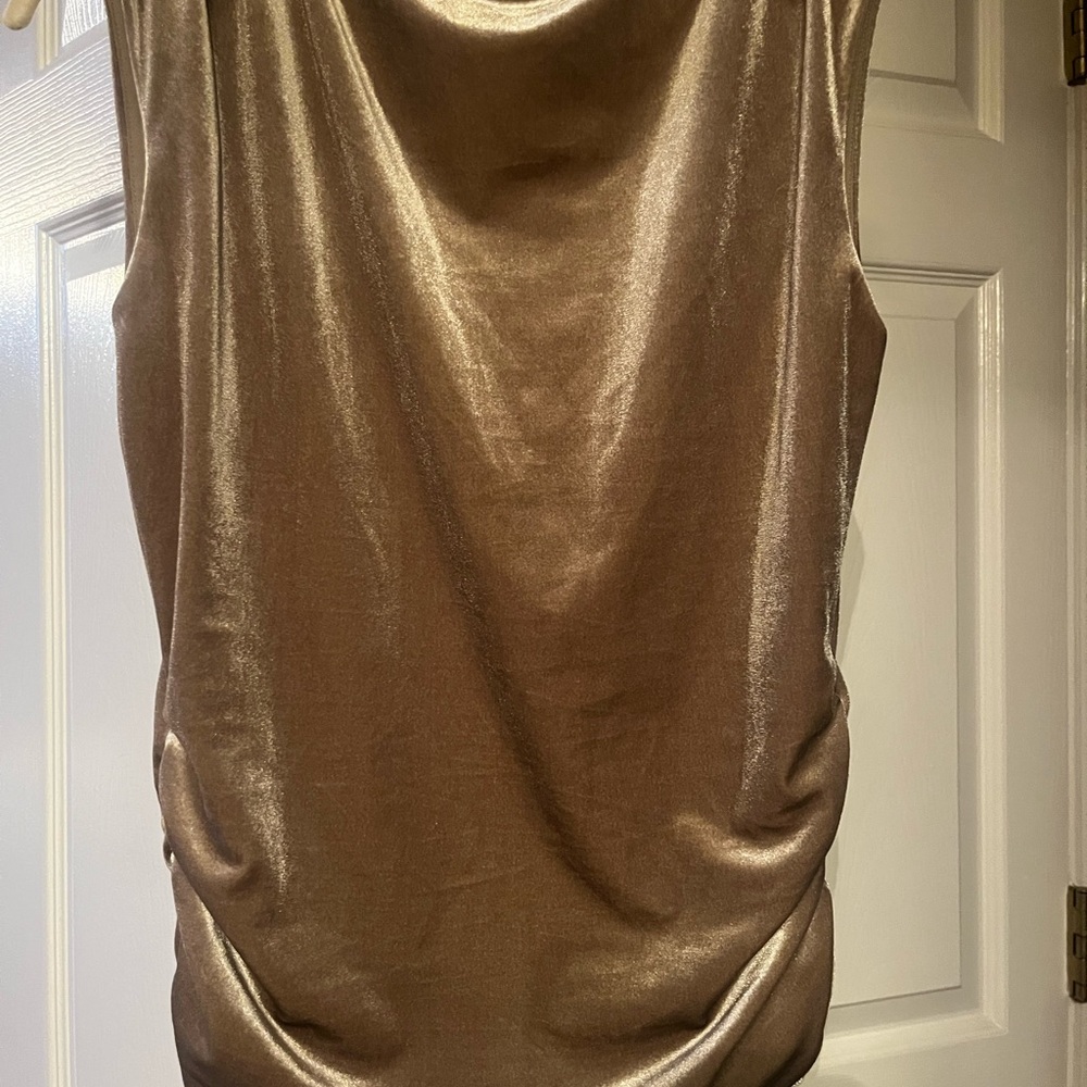 Melrose and Market Shimmering Gold Sleeveless Blouse